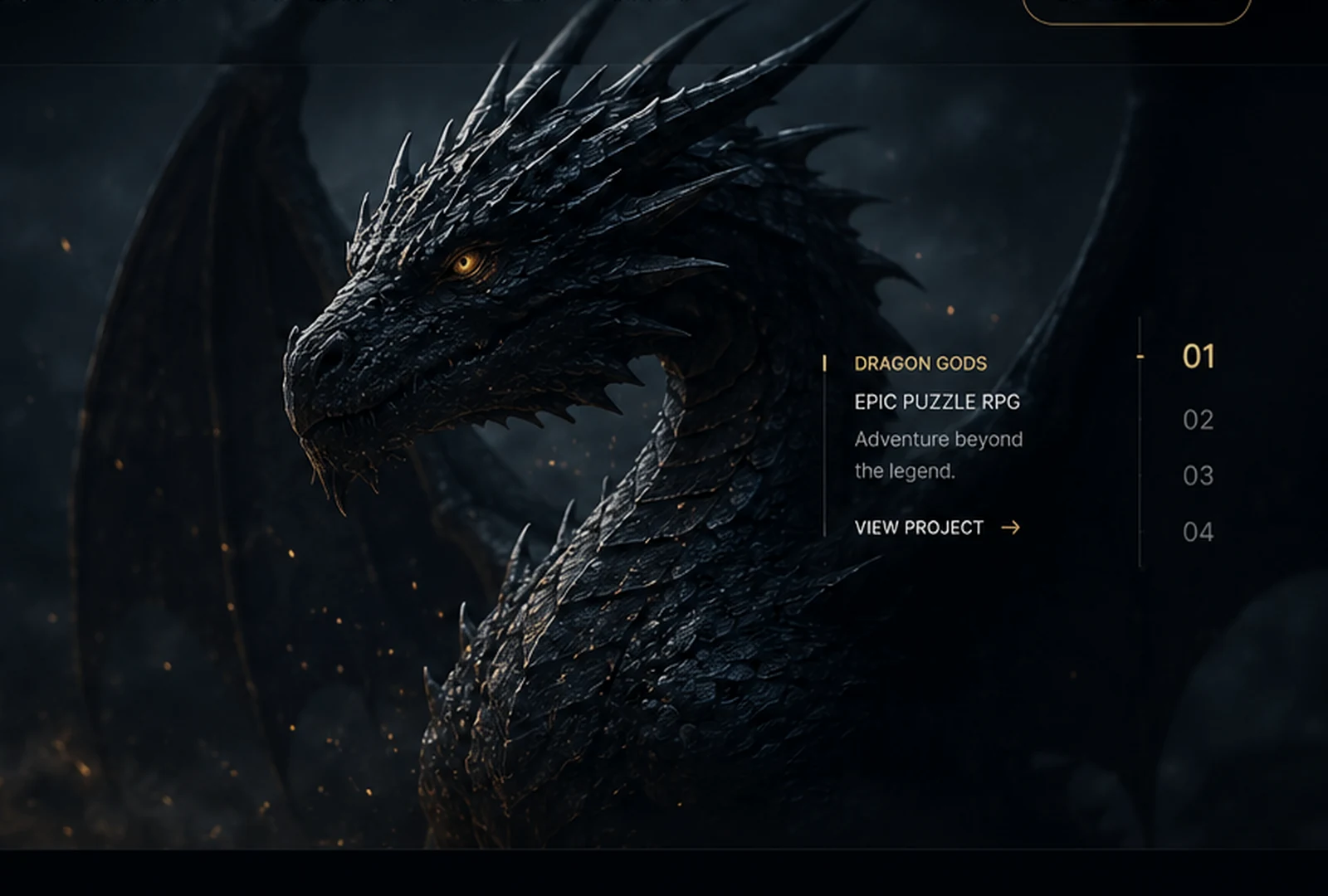 Cinematic black dragon representing the Dragon Gods mobile game